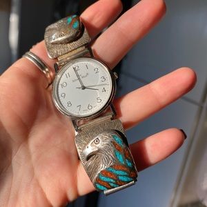 Vintage Turquoise Eagle Watch Band